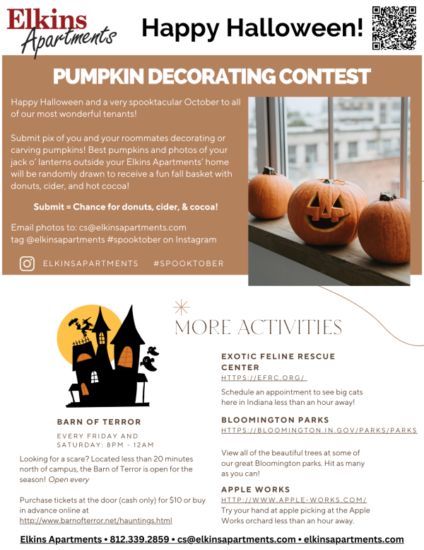 Elkins Apartments October 2022 newsletter, page 1 — click to open the PDF