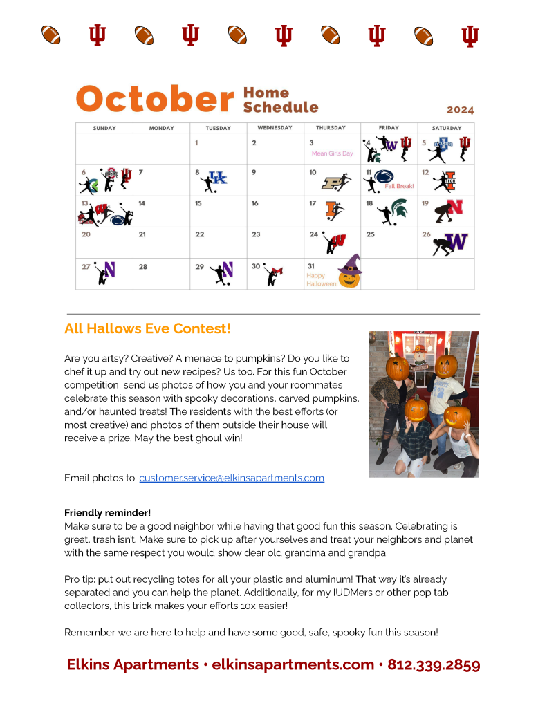 Elkins Apartments October 2024 Newsletter Page 2